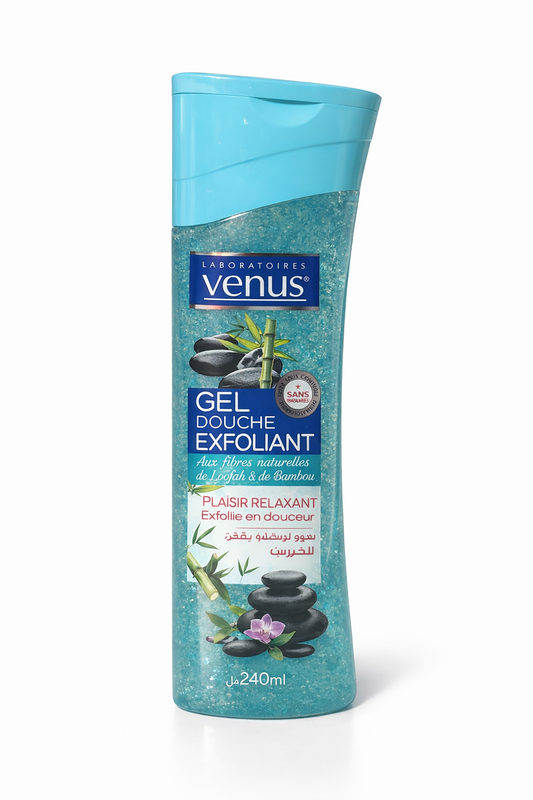 Gel Douche Exfoliant Venus aux Fibres Naturelles de Loofah & Bambou – Plaisir Relaxant